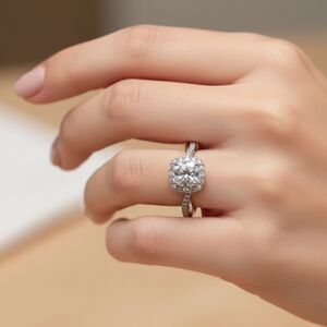 Macy's Cubic Zirconia 925 Silver Ring Size 9